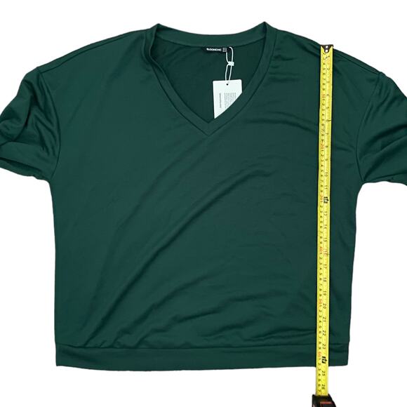 Bloomchic Green V Neck Drop Shoulder Shirt Size 12 NEW - Picture 6 of 6